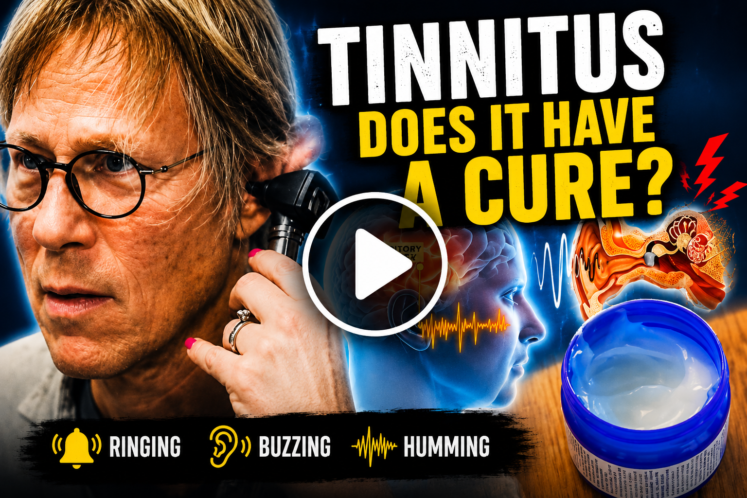 Neurologist presenting tinnitus discovery